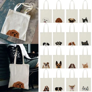 Canvas Tote Bag Shoulder Handbag Purse Foldable for Travel Grocery Shopping - Picture 1 of 205