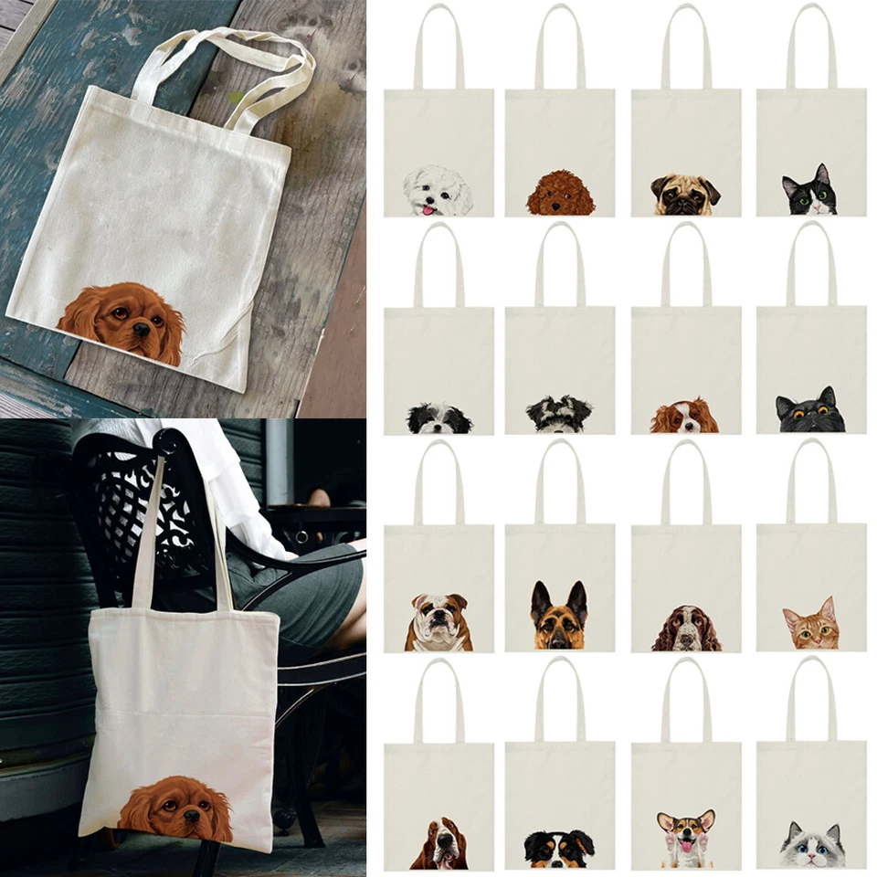 Canvas Tote Bag Shoulder Handbag Purse Foldable for Travel Grocery Shopping - Image 1 of 1