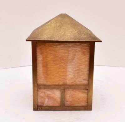 Lámpara de vidrio de escoria estilo misión artesanal pantalla pequeña 8,25 x 5" Foto 1 de 4