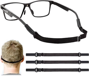 Adjustable Elastic Glasses Strap Anti-Slip Sports Eyewear Holder 3 Pcs No Tail - Picture 1 of 12