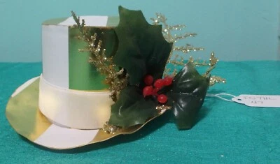 Fascinador de papel blanco y dorado acebo de Navidad mujeres niñas muñecas grandes FNTHL47 Foto 1 de 4