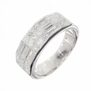 2ct Simulated Diamond Wedding Ring Band Half Eternity White Gold Plated - Picture 1 of 6