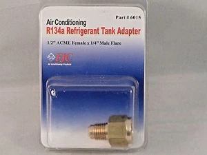 FJC 6015 Air Conditioning R134A 1/2" FEMALE ACME X 1/4" R12 MALE FLARE ADAPTER - Picture 1 of 6