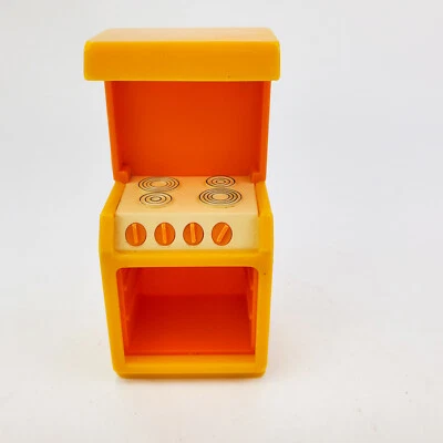 Estufa de repuesto Fisher Price para casa de muñecas de colección años 70 horno naranja PUERTA FALTANTE Foto 1 de 4
