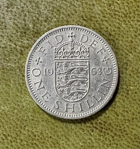 1963 English Shilling - Queen Elizabeth II - Great Circulated condition - Picture 1 of 2
