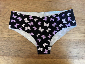 PINK Victoria's Secret Purple Butterfly LARGE No Show Cotton Cheekster Panty