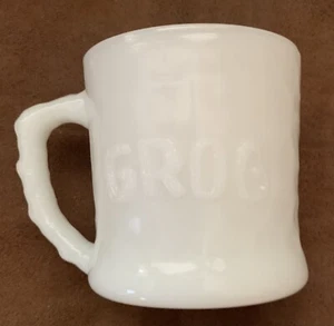 Vintage B.C. Comic GROG Milk Glass Mug Coffee Cup Johnny Hart Fire King Comics - Picture 1 of 5
