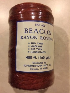Rayon Roving Yearn Spool, Maroon/Red 160yds (480ft) Beacon No. 603 - Picture 1 of 3