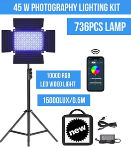 GVM RGB LED Video Light-APP Control Lighting 3200-5600K, 45W Studio Light 1000D - Picture 1 of 7