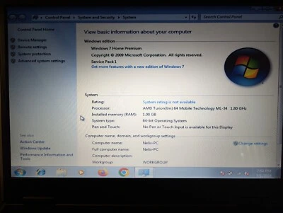 Gateway MX6442 AMD Turion 64 ML34 1.80 GHz 1 GB Ram 55.8 Gig HDD - Image 1 of 4