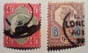 🟪GREAT BRITAIN - 1887/92 QUEEN VIC. - JUBILEE ISSUE - 4½p & 5p USED - C.V.$48 - Picture 1 of 1