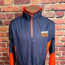 Auburn Tigers Men's Quarter Zip Longsleeve Pullover Windbreaker Blue Orange