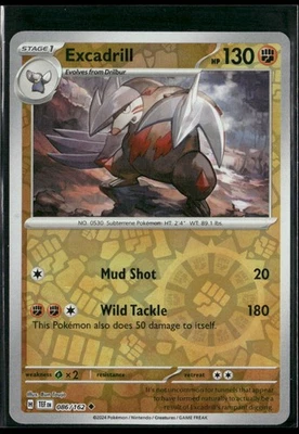 Pokemon Excadrill #086/162 SV05: Temporal Forces Uncommon Reverse Holo - Image 1 of 2
