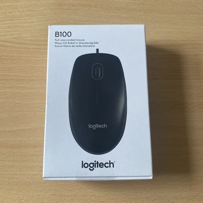 Logitech 800dpi Optical High Quality Wired USB Mouse - Black (B100) Cursor UK - Image 1 of 4