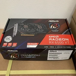 ASRock RX6500XT Phantom Gaming D Video Card - AMD Radeon RX 6500XT 4GB GPU - Picture 1 of 8
