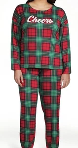 Joyspun Damen Langarmshirt & Jogginghose, 2-teiliges Pyjama-Set, Größe 2X Weihnachten - Bild 1 von 2