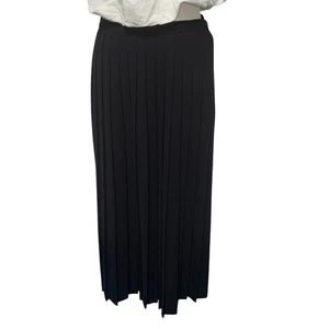 Talbots Petites Black Pleated Midi Skirt Career Elegant Classic Size 10 - Picture 1 of 5