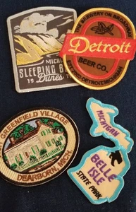 4 pc. Detroit Michigan Based Embroidered Patch misc size 3"-3.5" - Picture 1 of 2