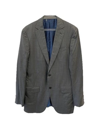 Ermenegildo Zegna Trofeo 600 Fit Mila Gray Pinstripe Wool Silk 50L (US 40L) #107 - Image 1 of 4