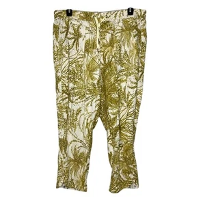 Pantalones tropicales para mujer Pilcro Anthropologie The Cottage mezcla de lino talla XL - Imagen 1 de 8