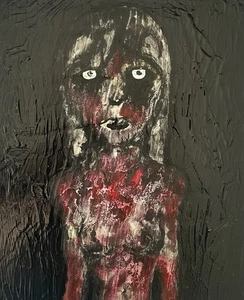“Girl Full Of Blood” original horror art watercolour, gouache & acrylic paint - Picture 1 of 2