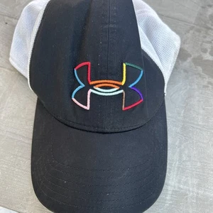 Under Armour UA Pro Fit Unisex LGBTQ+ Pride Rainbow Trucker Hat Snapback Black - Picture 1 of 9