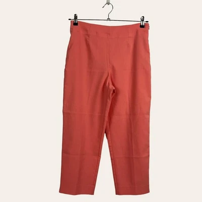 Pantalones informales vintage Barbara Lesser Fibers talla 10 frente plano tobillo recortado rosa Foto 1 de 4