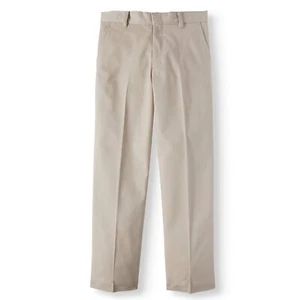 George WARM BEIGE Boys School Uniforms Flat Front Pants, US 5 - Picture 1 of 4