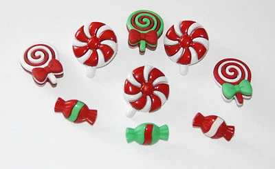 Christmas Candy  Holiday Buttons by Buttons Galore # 4766 / Red & Green Candy - Image 1 of 3