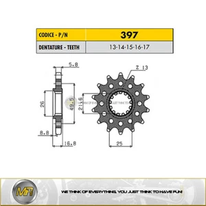 KAWASAKI ZX6R NINJA 636 2003 2004 2005 2006 FRONT SPROCKET 520 WITH 14 TEETH - Picture 1 of 1