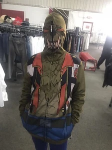 Fortnite Brown Dire Werewolf Zip Hoodie Mesh Face 2XL Costume Sweater - Picture 1 of 7