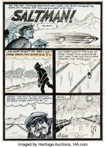 DENNIS ELLEFSON BIG DADDY ROTH #1 "SALTMAN!" COMPLETE 3-PAGE STORY ORIGINAL ART - Picture 1 of 3