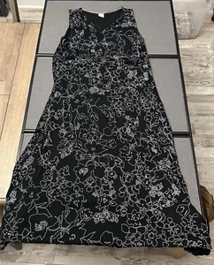 Soma Women Dress XXL Black Floral Maxi Sleeveless Long Rayon Blend - Picture 1 of 4