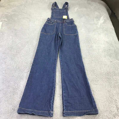 LF  Markey Jumpsuit Womens 2 Fitted Flare Dungaree Blue 70s Style Overall Denim - Image 1 of 4