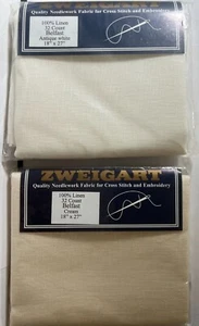 Zweigart Belfast 100% Linen, 32 Count, 18" x 27" NIP - Antique White or Cream - Picture 1 of 9