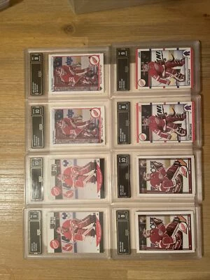 tim cheveldae Detroit Red Wing 8 X Gma Graded Rookie Cards, See Photos - Image 1 of 4