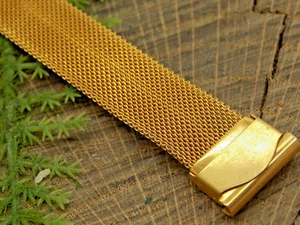 Pulsera de reloj de malla vintage NOS 16 mm 5/8" llena de oro para hombre - Imagen 1 de 3