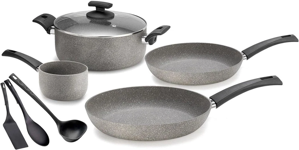 Batterie De Casseroles 8 Pièces En Aluminium Antiadhésif Olympia Rockers - Photo 1/4