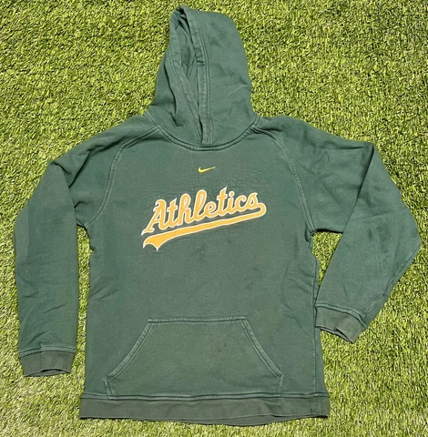 Vintage 2000's Nike Center Swoosh Oakland A's MLB Hoodie Sweatshirt Men's S Cover