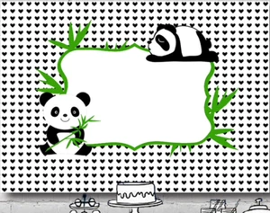 PANDA BEAR BAMBOO PERSONALISED BABY SHOWER BANNER BACKDROP DECORATION - Foto 1 di 4