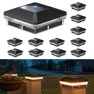 6/12 Pack 4x4 Solar Post Cap Lights Outdoor Waterproof LED Deck Fence Lamp garde - Picture 1 of 16
