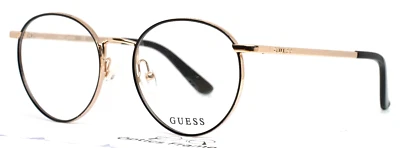 GUESS GU2725 005 Negro Dorado Mujer Redondo Borde Completo Anteojos 50-18-140 B:46 Foto 1 de 4