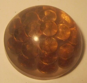 1974 Acryl Briefbeschwerer LAS VEGAS w 1974D Pennies Inside !!! - Bild 1 von 5