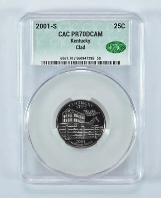 2001-S Washington State Quarter Kentucky CLAD PR70 DCAM CAC - Image 1 of 4
