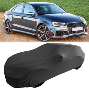 Black Outdoor Car Cover Stain Stretch Waterproof Custom For Audi RS3 RS4 Sedan - Picture 1 of 8