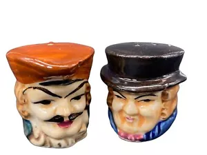Vintage Toby Stil Miniatur Becher Tassen Salz und Pfefferstreuer Keramik Japan - Bild 1 von 7
