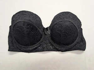 Adore Me 44DDD Bra Black Lace Strapless Underwire Back Closure - Picture 1 of 7