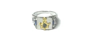 Masonic Ring Freemason Accepted Men  G Square Compass Eye US Free shipping - Picture 1 of 5
