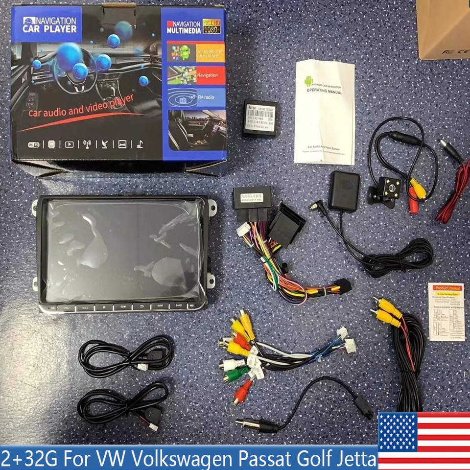 For VW Volkswagen Jetta Passat 9" Carplay Android12 Car Stereo Radio Navi w/ Cam - Image 1 of 4