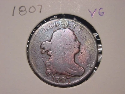 1807 7/7 Cohen-1 C-1 7/7 DRAPED BUST HALF CENT VG BETTER DATE FREE SHIPPING - Image 1 of 2